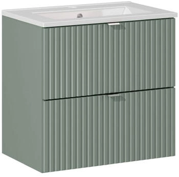 Lomado Badezimmer Waschtisch mit Keramik-Waschbecken 60cm grün