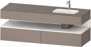 Duravit Qatego Einbauwaschtisch mit Unterbau 1600 mm mit Nischenbeleuchtung basalt matt (QA4796084430010)