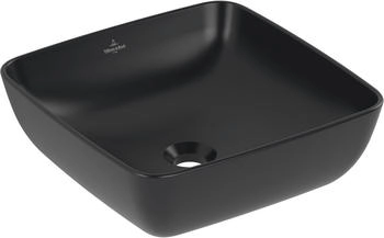 Villeroy & Boch Artis Aufsatzwaschtisch 410 x 410 mm eckig pure black CeramicPlus (417841R7)