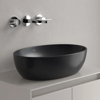 Villeroy & Boch Artis Aufsatzwaschtisch 485 x 325 mm pure black CeramicPlus (438848R7)