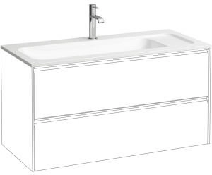 Laufen MEDA Möbelwaschtisch Slim 445 x 975 x 130 mm weiß matt (H8141187571111)