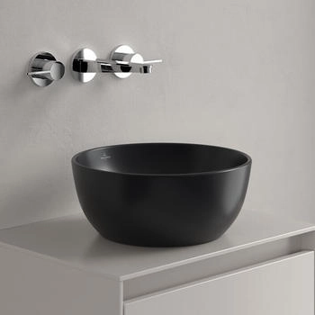 Villeroy & Boch Artis Aufsatzwaschtisch Ø 325 mm pure black CeramicPlus (438932R7)