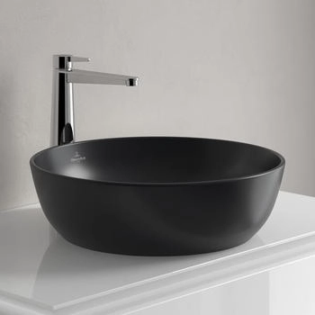 Villeroy & Boch Artis Aufsatzwaschtisch Ø 430 mm rund pure black CeramicPlus (417943R7)