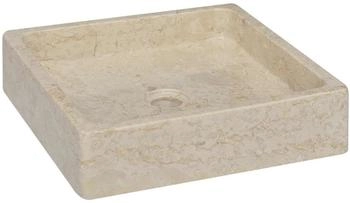 vidaXL Waschschale 40x40x10cm Marmor Naturstein Creme