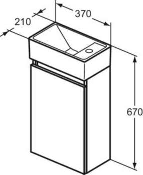 Ideal Standard Eurovit+ Handwaschbecken mit Unterschrank, Hahnloch rechts, Hamilton Eiche (R0569Y8)