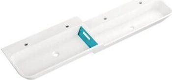 Hewi Waschtisch 1800mm oberes Becken links 4 Hahnlöcher alpinweiß Stauscheibe blau (950.12.305)