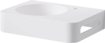 Steinberg Serie 449 Wandwaschtisch, SolidSurface, Handtuchhalter rechts, matt weiß (449 7105 W)