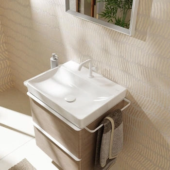 Hansgrohe Xelu Q Waschtisch 600x480mm mit Hahnloch ohne &Uuml;berlauf wei&szlig; (60317450)