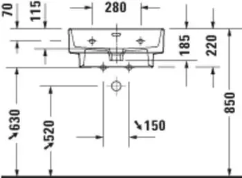 Duravit Balcoon Waschtisch 550 x 480 mm wei&szlig; (241155AA00)