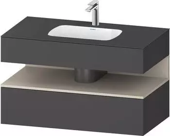 Duravit Qatego Einbauwaschtisch mit Unterbau 1000 mm graphit matt (QA4786083490000)