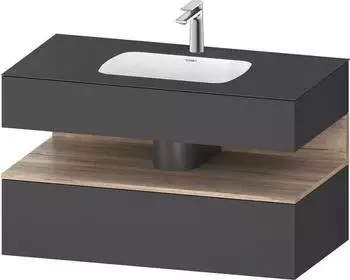Duravit Qatego Einbauwaschtisch mit Unterbau 1000 mm graphit matt (QA4786055490000)