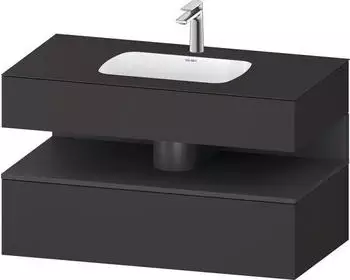 Duravit Qatego Einbauwaschtisch mit Unterbau 1000 mm graphit supermatt (QA4786049800000)