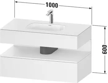 Duravit Qatego Einbauwaschtisch mit Unterbau 1000 mm graphit supermatt (QA4786091800000)
