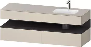Duravit Qatego Einbauwaschtisch mit Unterbau 1600 mm taupe supermatt (QA4796080830000)