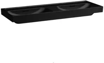 Laufen MEDA Doppel-Waschtisch 1300 x 460 mm schwarz matt (H8141127161121)