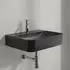 Villeroy & Boch Finion Waschtisch mit Hahnloch mit verdecktem Überlauf ViFlow 600 x 470 mm pure black CeramicPlus (41686CR7)