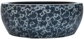 vidaXL Aufsatzwaschbecken Schwarz und Blau Rund Φ41x14 cm Keramik (155065)