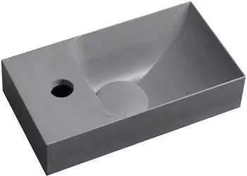 Sapho PICCOLINO Beton-Waschbecken 30,8x17cm Hahnloch links, Grau matt (PK30017)
