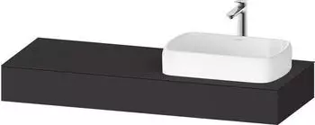 Duravit Qatego Konsolen mit Ausschnitt rechts 140x55 cm graphit supermatt (QA4804080800000)