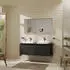 Hansgrohe Xelu Q Konsole mit 2 Ausschnitten 136x55 cm geschliffen 50x48 cm diamantgrau matt