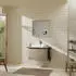 Hansgrohe Xelu Q Konsole mit Ausschnitt mittig 78x55 cm geschliffen 50x48 cm eiche natur