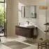 Hansgrohe Xelu Q Konsole mit Ausschnitt mittig 118x55 cm geschliffen 60x48 cm nussbaum dunkel