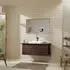 Hansgrohe Xelu Q Konsole mit Ausschnitt mittig 118x55 cm geschliffen 60x48 cm nussbaum dunkel