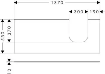 Hansgrohe Xevolos E Konsole 137x55 cm mit Ausschnitt rechts 50x48 cm mattwei&szlig;