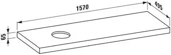 Laufen Lani Waschtischplatte, Ausschnitt links, 1570x495x65mm, H4046921122671, Wildeiche