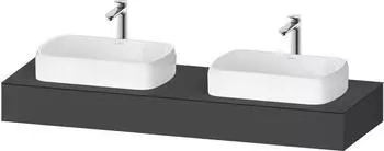 Duravit Qatego Konsole, 1600x550x170mm, Ausschnitt links u. rechts, QA4808049490000, Graphit matt