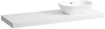 Laufen Lani Waschtischplatte, ein Ausschnitt rechts, 1370x495x65mm, H4046831122601, Wei&szlig; matt
