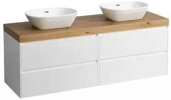 Laufen Lani Waschtischplatte wildeiche 1 Ausschnitt links und rechts, 1570x495x580mm, H4065941129901, Specialcolor