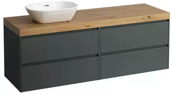 Laufen Lani Waschtischplatte wildeiche 1 Ausschnitt links, 1570x495x580mm, H4065921122661, Verkehrsgrau