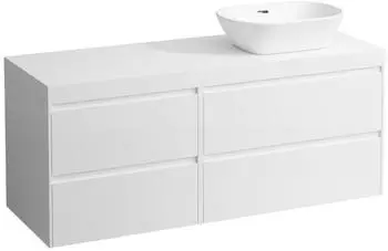 Laufen Lani Waschtischplatte wei&szlig; matt 1 Ausschnitt rechts, 1370x495x580mm, H4045831122601, Wei&szlig; matt