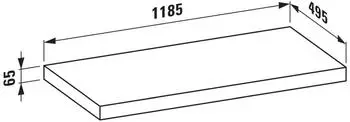 Laufen Lani Waschtischplatte, ohne Ausschnitt, 1185x495x65mm, H4046701122671, Wildeiche