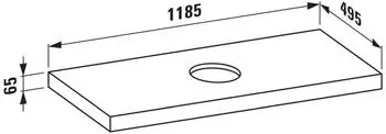 Laufen Lani Waschtischplatte ein Ausschnitt mittig 1185 x 495 x 65 mm H4046711122601 Wei&szlig; Matt