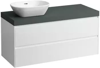 Laufen Lani Waschtischplatte verkehrsgrau 1 Ausschnitt links, 1185x495x580mm, H4055721122601, Weiß matt