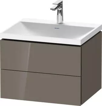 Duravit L-Cube c-shaped Badm&ouml;bel-Set 600 mm flannel grey hochglanz/flannel grey hochglanz (LC6950O89890000)