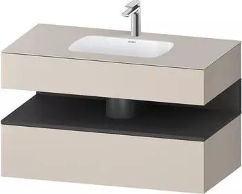 Duravit Qatego Einbauwaschtisch mit Unterbau 1000 mm mit Nischenbeleuchtung taupe (QA4786049910010)