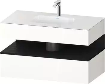 Duravit Qatego Einbauwaschtisch mit Unterbau 1000 mm mit Nischenbeleuchtung wei&szlig; hochglanz (QA4786016220010)
