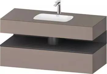 Duravit Qatego Einbauwaschtisch mit Unterbau 1200 mm basalt matt (QA4787049430000)