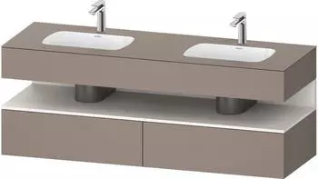 Duravit Qatego Einbauwaschtisch mit Unterbau 1600 mm basalt matt (QA4797084430000)