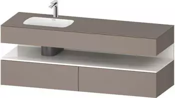 Duravit Qatego Einbauwaschtisch mit Unterbau 1600 mm basalt matt (QA4795022430000)