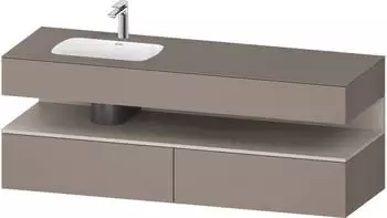 Duravit Qatego Einbauwaschtisch mit Unterbau 1600 mm basalt matt (QA4795091430000)