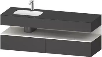 Duravit Qatego Einbauwaschtisch mit Unterbau 1600 mm graphit matt (QA4795084490000)