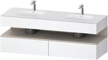 Duravit Qatego Einbauwaschtisch mit Unterbau 1600 mm mit Nischenbeleuchtung wei&szlig; matt (QA4797091180010)