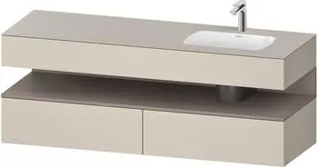 Duravit Qatego Einbauwaschtisch mit Unterbau 1600 mm taupe supermatt (QA4796043830000)