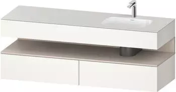 Duravit Qatego Einbauwaschtisch mit Unterbau 1600 mm wei&szlig; supermatt (QA4796091840000)