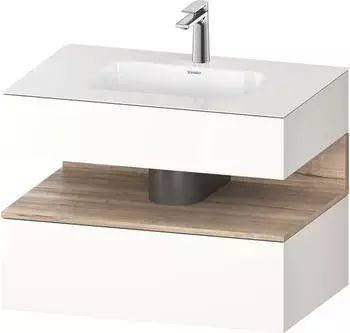 Duravit Qatego Einbauwaschtisch mit Unterbau 800 mm mit Nischenbeleuchtung wei&szlig; hochglanz (QA4785055220010)