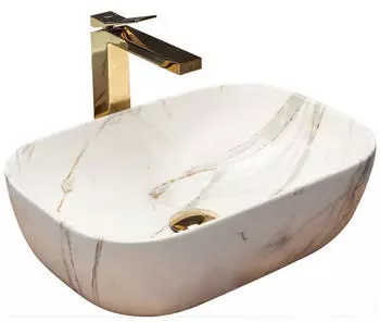 Rea Belinda Aufsatzwaschbecken 46x32cm Rechteckig Grau/Stein (REA-U6596)